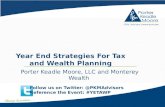Year End Strategies For Tax and Wealth Planning