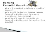 Banking Essential Questions