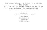 The EFFECTIVENESS OF UNIVERSITY KNOWLEDGE SPILL-OVERS :  PERFORMANCE  DIFFERENCES BETWEEN UNIVERSITY SPIN-OFFS AND corporate spin-offs