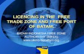 LICENCING IN THE  FREE TRADE ZONE AND FREE PORT OF BATAM.