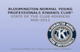BLOOMINGTON-NORMAL YOUNG PROFESSIONALS KIWANIS  CLUB* STATE OF THE CLUB ADDRESS MID-2013