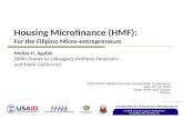 Housing Microfinance (HMF): For the Filipino Micro-entrepreneurs
