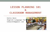 Lesson Planning  101 & Classroom Management