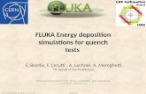 FLUKA Energy  deposition simulations for quench tests 