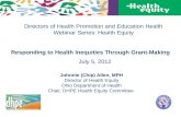 Directors of Health Promotion and Education Health  Webinar Series: Health Equity