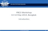 PBCS Workshop 13-14 May  2013, Bangkok