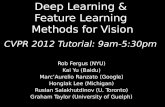 Deep Learning &  Feature  Learning  Methods for Vision