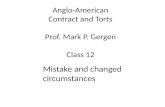 Anglo-American Contract and Torts Prof. Mark P.  Gergen Class 12
