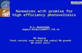 Nanowires with promise for high efficiency  photovoltaics