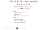 PHYS  1442  – Section  001 Lecture  #15