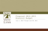Proposed 2014-2015 Biennial Budget
