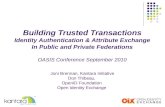 Building Trusted Transactions Identity Authentication & Attribute Exchange In Public and Private Federations OASIS Conference September 2010