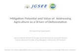 Mitigation Potential and Value of  Addressing Agriculture as a Driver of Deforestation