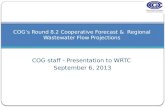 COG’s Round 8.2 Cooperative Forecast &   Regional Wastewater Flow  Projections