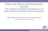 Down the Block and Around the Corner The Impact of Radio Propagation on Inter-vehicle Wireless Communication