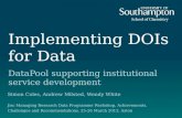 Implementing DOIs for Data
