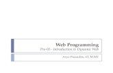 Web Programming Pre-01–  Introduction to Dynamic  Web