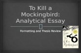 To Kill a Mockingbird: Analytical Essay