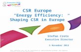 CSR Europe  “ Energy Efficiency : Shaping CSR in Europe”