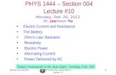 PHYS 1444 – Section  004 Lecture  #10