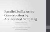 Parallel Suffix Array Construction by Accelerated Sampling