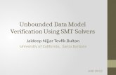 Unbounded Data Model Verification Using SMT Solvers