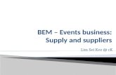 BEM – Events business: Supply and suppliers