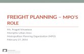 Freight Planning –  MPO’s Role