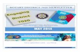 Rotary District 7020 Newsletter for May 2014