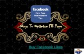 Ways To Optimize FB Page