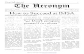 The IMSA Acronym- Issue 1