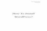 Installing Word Press traning module