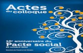 10e anniversaire du Pacte social