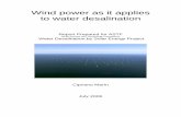 Wind power as it appliesto water desalination