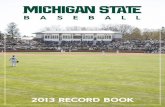 2013 Michigan State Baseball Record Book