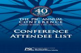 2012 PSC Annual Conference Attendee List