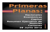 Primeras Planas Nacionales y Cartones 28 Junio 2012