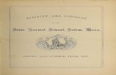 Salem Normal School Catalog: Spring and Summer, 1878