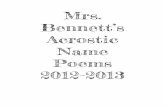 Mrs. Bennett's Acrostic Name Poems