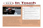 In Touch - Ontario 211's Newsletter