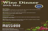 Wine Dinner Mussiene Sogrape 20th May