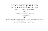 Honterus Antikvárium 81. aukció