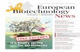 European Biotechnology News 4/2012 - Free Excerpt - It's finally spring for EU biotechs