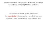 National Student Loan Data System (NSLDS) website guide (SDARNG)