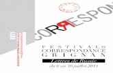 Festival de la Correspondance de Grignan - Programme 2011
