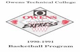1990-91 Owens Express Men's Basketball Media Guide