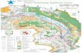 Map o gwrs cyfeiriannu Parc Gwledig Dyffryn Clun