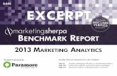 Marketing Analytics: MarketingSherpa's 2013 Marketing Analytics Benchmark Report