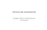 Voluntariat Colegiul Tehnic "Vasile Parvan"