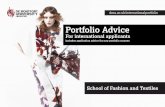 School of Fashion and Textiles - portfolio advice